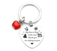 FRULX Stainless Steel Keychain with Apple Pendant,Perfect Teacher Gifts for Women,Personalised and Elegant Keyring,Modern Artistic Design,Ideal for Teacher Appreciation,Thank You and Farewell Gifts