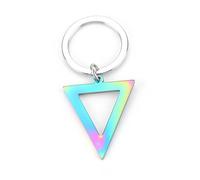 FRULX Stylish Stainless Steel Keychain, Geometric Triangular Pendant, Cute Keychain Accessories for Women, Ideal Good Luck Gifts, Personalized Keychains and Travel Keyrings for Friends and Family