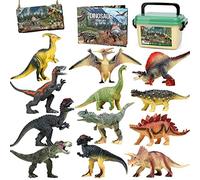 FRUSE Dinosaur Toys for Boys,12 Pcs Realistic Dinosaur Figure Toys with T-Rex,Velociraptor,Storage Box,Dino Book,Jurassic Dinosaur Toys Playset for Boys and Girls 3 4 5 6 7 year old
