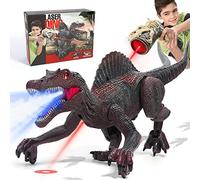 FRUSE Remote Control Dinosaur Toys for Boys, Electric RC Walking Spinosaurus w/Light Tracing,Spray Mist,LED Light,Roar,Perfect for Kids 3-8, SM011