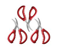FRUTA 3-Piece Seafood Scissors, Stainless Steel & PP, Red, Modern Style, Ideal for Fish, Crab, Shrimp & More