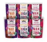 FRUTA PURA 6x40g Tasting Pack - 96% Real Fruit Cubes with Gummy Texture - No Added Sugars - Vegan - Gluten-Free - Includes 2x Apple, 2x Orange, 2x Blueberry - Healthy Snack