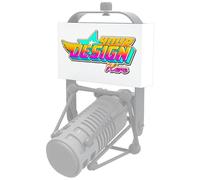 FrutaVista Custom Microphone Flag Compatible with Electro-Voice RE20 RE27 RE320 Broadcast Microphone Shock Mount Stand, Personalized Logo Text Mic Flag Box (White)
