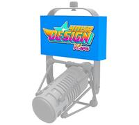 FrutaVista Custom Microphone Flag Compatible with Electro-Voice RE20 RE27 RE320 Broadcast Microphone Shock Mount Stand, Personalized Logo Text Mic Flag Box (Blue)