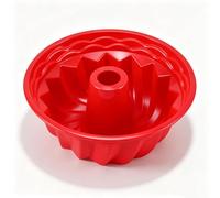 Frutilexia Bundt Cake Mould Silicone 23 cm Diameter, Silicone Baking Mould, Bundt Cake Mould with Non-Stick Coating, Reusable, Cup Cake Mould for Cakes, Jelly, Bread, Red