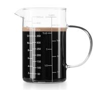 FrutPunch Measuring Jugs, Glass Measuring Jug with Three Scales and V-Shaped Mouth, High Borosilicate Glass Liquid Measuring Jug, Suitable for Kitchen and Restaurant, 500ml