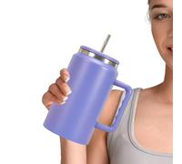 Fruusv 50 Oz Insulated Water Cup - Straw Cup Water Bottle | Keep Cold Or Hot Coffee Juice Beer Milk Cup with Lid