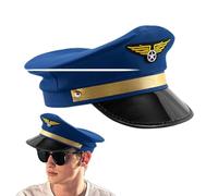 Fruusv Boat Captain Hat Vintage Embroidered Navy Admiral Costume