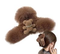 Fruusv Cartoon Bear Hair Claw Large Plush Hair Clips - Plush Bear