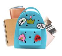 Fruusv Cartoon Silicone Backpack, Waterproof Jelly Backpack, Cute Charm, Adjustable Lightweight Travel Bag Purse for Girls, Fashion School with Soft Silicone Design Built to Last, Blue, Se référer au