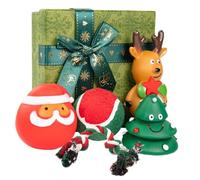 Fruusv Christmas Dog Chew Toy - Interactive Rubber Chew Toy for Dogs, Perfect for Indoor Play, Outing, and Pet Shelters During the Holiday Season Rubber Christmas Chew Toy
