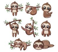 Fruusv Clothes Patches Iron on - Sew on Applique Patches, Sloth Shape Cute Crafts Accessories Sheets for Clothing Shirt Dress Hat Women Jeans Tote Bags Jackets Girls Backpack