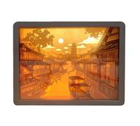 Fruusv Decorative Shadow Light, LED Shadow Night Light, Shadow Box Art Light, LED Shadow Box Light, Paper Cut Night Lamp, Paper Carving Shadow Lamp for Home, Bedroom, and Bedside Decor