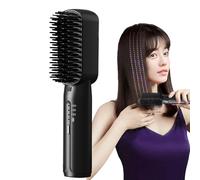 Fruusv Hair Straightening Brush, Quick Heating Hairdressing Device with 3 Temperature Settings | Hair Straightening Comb, Home Use Travel Routine Morning