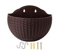 Fruusv Half Round Planter Pots Rustic Hanging with Drainage and Hooks