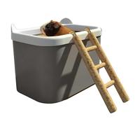 Fruusv Hamster Toilet Removable Feeding Bowl with Ladder