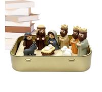 Fruusv Nativity Set 3D Printed Tin Tin Religious Figures Decoration