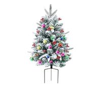 Fruusv Outdoor Christmas Trees for Porch | 29.5-Inch Pre-Lit Pine Trees | Christmas Urn Filler, Festive Holiday Planter Decoration, Small Lighted Christmas Tree for Yard, Patio, and Entryway Decor