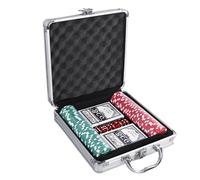 Fruusv Poker Chips Set with Case, Blackjack Poker Chips Set, Poker Set for Card Clubs, High-Quality Poker Chipset, Complete Poker Chip Set with Aluminium Case for Texas Hold'em and Blackjack