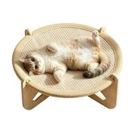 Fruusv Scratching Mat for Cats | Raised Breathable Wood | Trampoline Cat Scratching Post and Animal Hammock | for Enrichment Stimulation Play Sleep Indoor Protection of Home and Floors