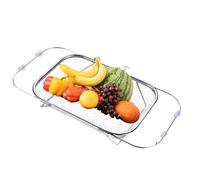 Fruusv Strainer on Sink - Stainless Steel Extendable Draining Rack | Vegetable Washer Strainer | for Cooks in the Apartment Home Camping Car Office Hobbies Camping Berries