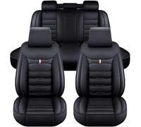 FRVRET Car Seat Covers for VW Tiguan R-Line 2019-2025, Breathable Wear Resistant Waterproof Full Set Car Seat Protectors Airbag Compatible,1.(Black)