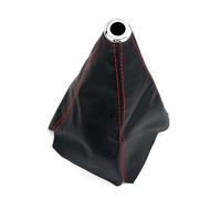 FRVVPL Gear Lever Head Universal PU Leather Car Gear Knob Shift Gaiter Boot Cover Manual Interior Replacement Accessories(Red-Line)