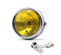 FRVVPL Headlight For Cafe For Racer CG125 GN125 Headlight LED Retro 5.75 Inch LED Motorcycle Headlights Universal 12V Round Headlight(1pcs-Bracket C)