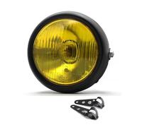 FRVVPL Headlight For Cafe For Racer CG125 GN125 Headlight LED Retro 5.75 Inch LED Motorcycle Headlights Universal 12V Round Headlight(1pcs-Bracket A)