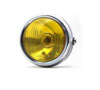 FRVVPL Headlight For Cafe For Racer CG125 GN125 Headlight LED Retro 5.75 Inch LED Motorcycle Headlights Universal 12V Round Headlight(1 pcs Silver yellow)