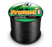 Frwanf 8 Strand Braided Fishing Line - Zero Stretch - Low Memory, UHMWPE Fiber Fishing Line, 0.26MM/30LB/1500M Sea Fishing, Lake Fishing, River Fishing, Saltwater (Black)