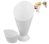 Fry and Sauce Holder - 2 in 1 Snack Cone, Portable Food Container, Finger Cup with Removable Dipping Section | Convenient Serving Solution for Family Hotel Cafe, Fast Presentation, Dessert Display