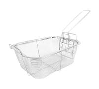 Fry Basket | Stainless Steel Rectangular Mesh Double Boiler Air Fryer Accessories | Commercial Kitchen Frying Basket for Chips Fish Sausages Fried Chicken Multifunctional