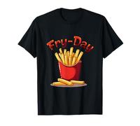 Fry-Day Funny French Fries Cartoon Kawaii Food Pun Art T-Shirt