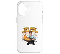 Fry Now Panic Later Funny Cooking Humor Design Case for iPhone 16