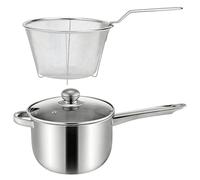 Fry Pot - Long Handle Large Capacity Cookware - Deep Frying Pan Cooking Pot - for Ceramic Electric Induction Stove Home Kitchen French Fries Chicken