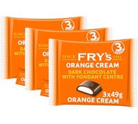 Fry’s Orange Chocolate Cream Pack of 3 x 3 Bars Total 9 Bars Dark Chocolate with Zesty Orange Fondant Centre Individually Wrapped Chocolate Bars for Sharing Gifting or Snacking Classic British Treat