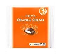 Fry’s Orange Cream Chocolate Bar 3 Pack 147g x 16 Case - Dark Chocolate with Smooth Orange Fondant