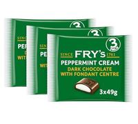 Fry’s Peppermint Cream Pack of 3 x 3 Bars Total 9 Bars Dark Chocolate with Smooth Mint Fondant Centre Individually Wrapped Chocolate Bars for Sharing Snacking or Gifting Iconic British Mint Chocolate