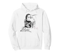 Fryderyk Chopin Ink Portrait Signature Juliart Piano Pullover Hoodie