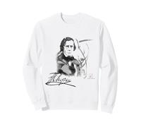 Fryderyk Chopin Ink Portrait Signature Juliart Piano Sweatshirt