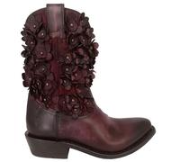 Frye Billy Flower Women's Western Ankle Boot - Stylish Leather Design with Floral Embroidery and Comfortable Fit, Cherry Lacquer, 5 UK
