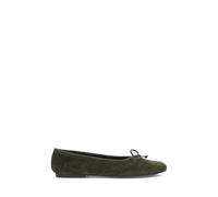 Frye Emma Ballet Women's Flat-Shoes - Classic Leather Slip-On Design, Comfortable Everyday Wear, Elegant and Versatile Style, Dark Olive, 5 UK