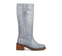 Frye Kate Pull On 14" Leather Boots for Women - Riding Boots with 2” Heel, Leather Lining, Intricate Stitching, Cushioned Footbed, and Rubber Outsole, Sky, 7.5 UK