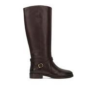 Frye Melissa Belted Riding Boot for Women, Mid-Calf Style, Premium Leather, Elegant Buckle Design, Comfortable Fit, Dark Brown - Stafford, 6.5 UK