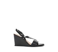 Frye Women's Rachel Buckle Sandals Wedge, Black-Stafford, 4 UK