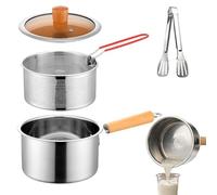 Fryer Pot Deep Fat Fryer Set 18cm Cooking Pot Deep Fryers With Basket Stainless Steel Cookware Mini Chip Pan Fryers Oil Container For Fries Fish Shrimp Chicken Wing
