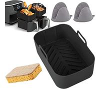 FryGuardianPro 2023 Upgraded 1PCS Silicone Liner for Ninjas Dual Air Fryer AF300UK, AF400UK & Tower T17088, Silicone Air Fryer Liner Basket, Ninja Dual Air Fryer Accessories
