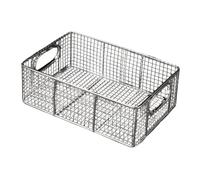 Frying Basket, Deep Basket Organizer Display Rectangular with Handle Portable Baking Tool(35cmx25cmx10cm)