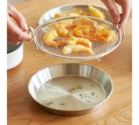 Frying Oil Drain Rack - Stainless Steel 18-22cm Set, Stainless Steel Strainer, Rust Resistant Construction | Fast Drainage Design, Oil Filter Tray, Kitchen Frying Basket for Frying, Cooking, Draining